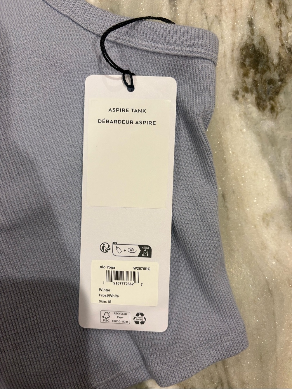 ALO NWT Aspire Tank Winter Frost/White Size Medium - Picture 4 of 6
